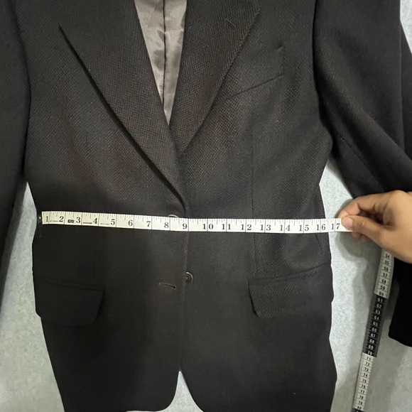 Vintage Burberrys Wool Cashmere Blazer Womens Brown 6 - Picture 6 of 11